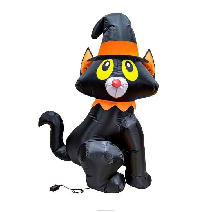 hoov & aed 820L432 valgustatud must kass halloween täispuhutav Plow & Hearth