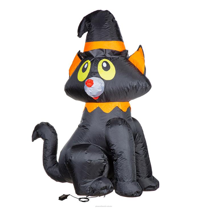 hoov & aed 820L432 valgustatud must kass halloween täispuhutav Plow & Hearth