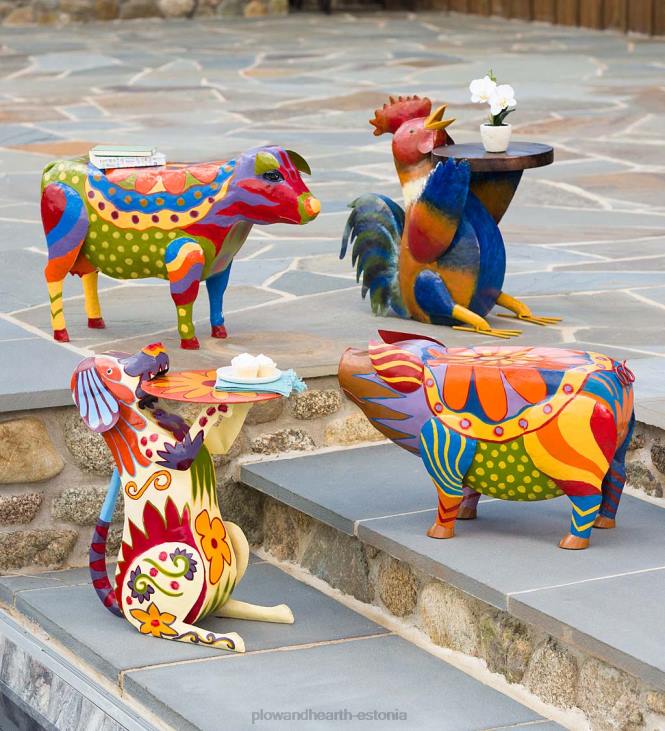 hoov & aed 820L173 värviline rahvakunsti sea abilaud Plow & Hearth