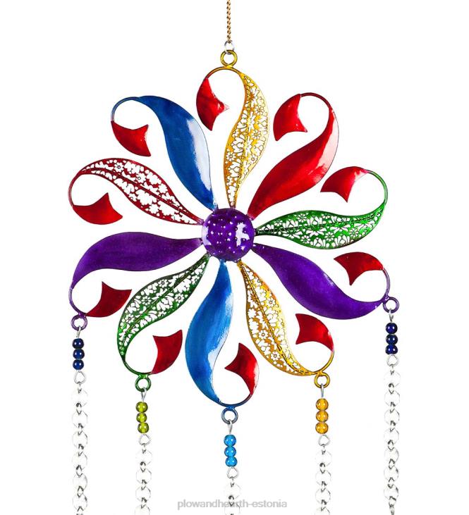 hoov & aed 820L207 mitmevärviline lilleline metallist kellamäng Plow & Hearth