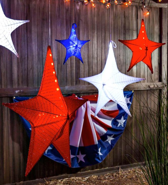 hoov & aed 820L232 valgustatud rippkangast täht Plow & Hearth