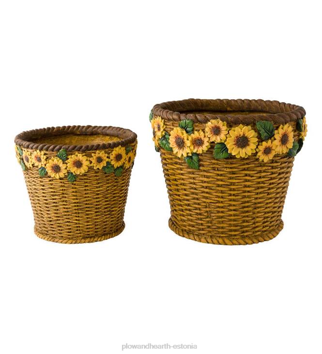 hoov & aed 820L268 päevalillekorv istutusmasinad, komplektis 2 Plow & Hearth