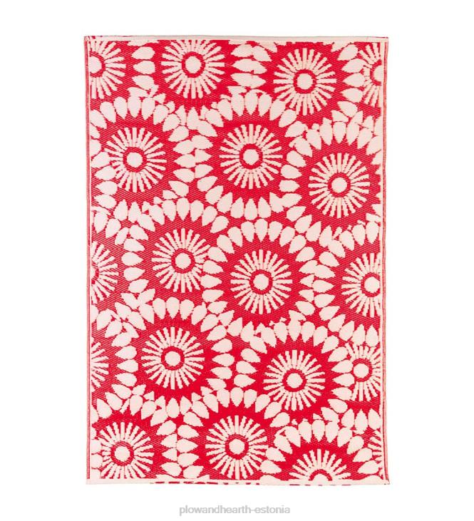 hoov & aed 820L341 florals pööratav ilmastikukindel vaip - punane Plow & Hearth