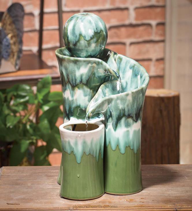 hoov & aed 820L535 keraamiline roheline maakera purskkaev Plow & Hearth