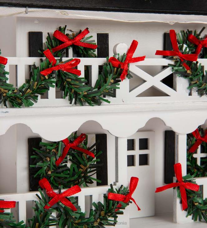 hoov & aed 820L32 valgustatud koloniaalsuvila linnumaja ja postamendi komplekt Plow & Hearth