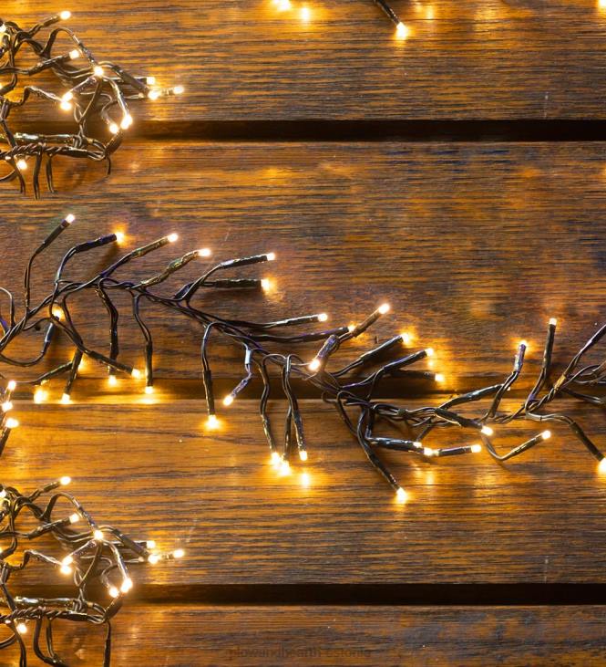 hoov & aed 820L34 sise-/väljas elektrilised kobarvalgustid 768 sooja valge LED-iga; 19'l Plow & Hearth