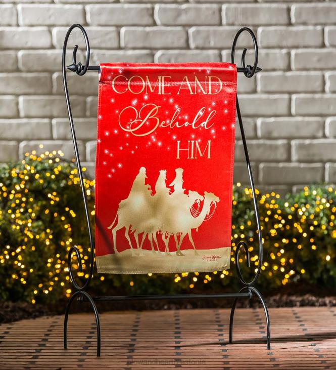 hoov & aed 820L37 punane ja kuldne jõuluöö läikiv aialipp Plow & Hearth