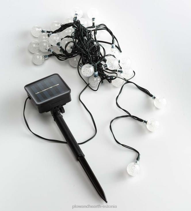 hoov & aed 820L457 multifunktsionaalsed päikesepatareiga valgustid 50 sooja valge LED-iga Plow & Hearth