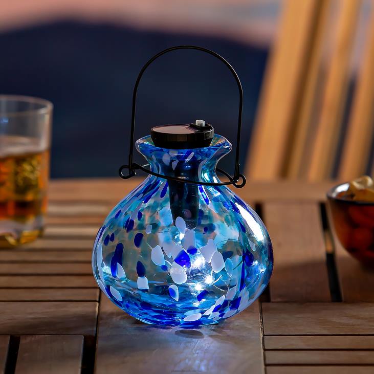 hoov & aed 820L472 kompaktne konfeti päikeselatern - türkiissinine konfetti Plow & Hearth