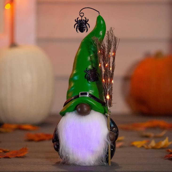 hoov & aed 820L518 valgustatud nõiapäkapiku kuju ämblikukübaraga – aafriklane Plow & Hearth