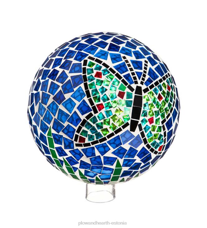 hoov & aed 820L396 liblikas mosaiikklaasist vaatamispall - liblikas Plow & Hearth
