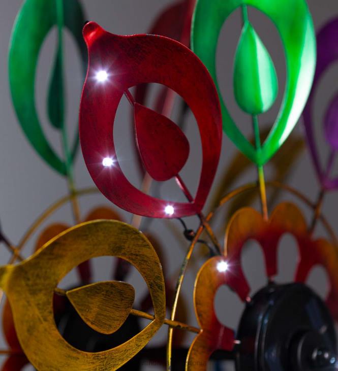 hoov & aed 820L345 mitmevärviline liiliaõis päikesevalgusega metallist tuulevurr - multi Plow & Hearth