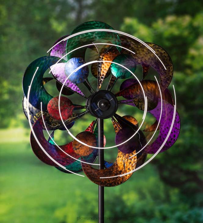 hoov & aed 820L75 ülisuur mitmevärviline nelja rootoriga päikesevalgusega galatuule spinner Plow & Hearth