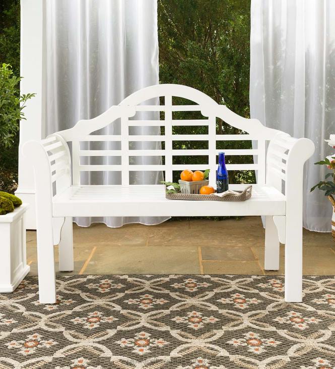 hoov & aed 820L487 lutyensi puidust aiapink - valge Plow & Hearth