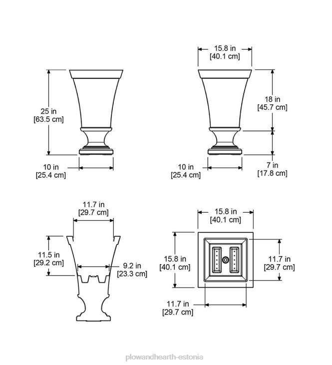 hoov & aed 820L913 richmond isekastva pjedestaaliga urni istutusmasin - valge Plow & Hearth