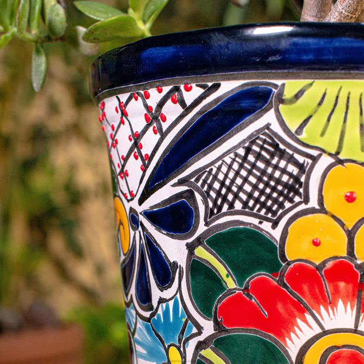 hoov & aed 820L943 suur ümmargune talavera lillepott Plow & Hearth