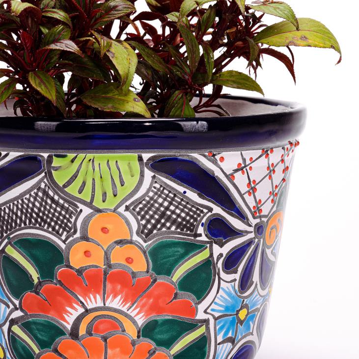 hoov & aed 820L943 suur ümmargune talavera lillepott Plow & Hearth