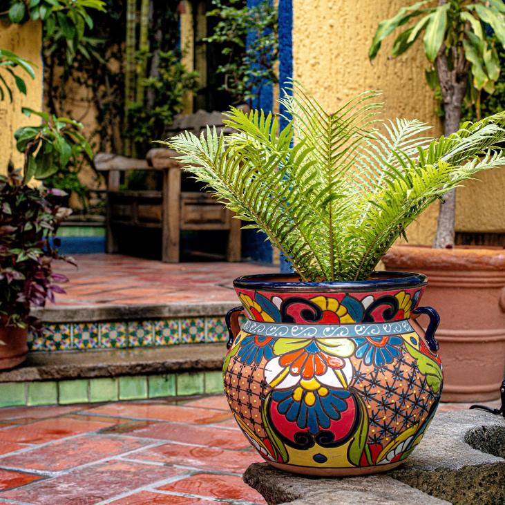 hoov & aed 820L959 eriti suur lilleline talavera chata istutusmasin Plow & Hearth