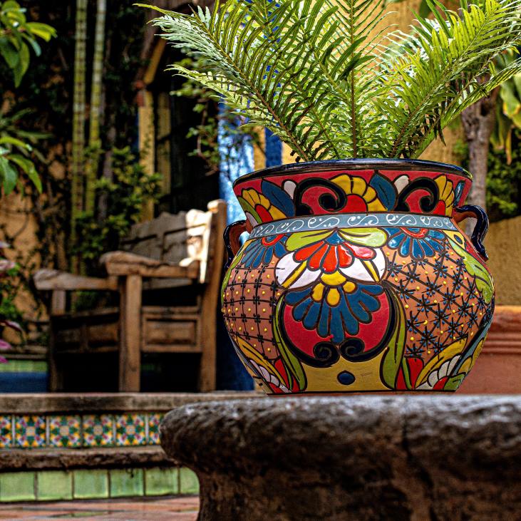 hoov & aed 820L959 eriti suur lilleline talavera chata istutusmasin Plow & Hearth