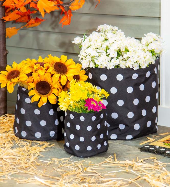 hoov & aed 820L961 mustrilisest kangast istutusmasinad, komplektis 3 - pleed Plow & Hearth