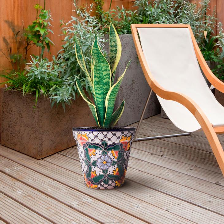 hoov & aed 820L971 valge talavera istutaja Plow & Hearth