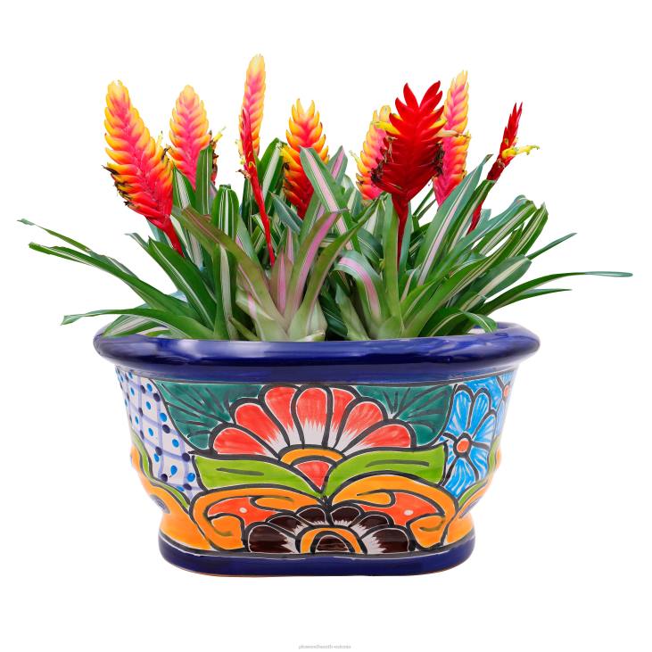 hoov & aed 820L972 valge ja tumepunane talavera ääreistutaja Plow & Hearth