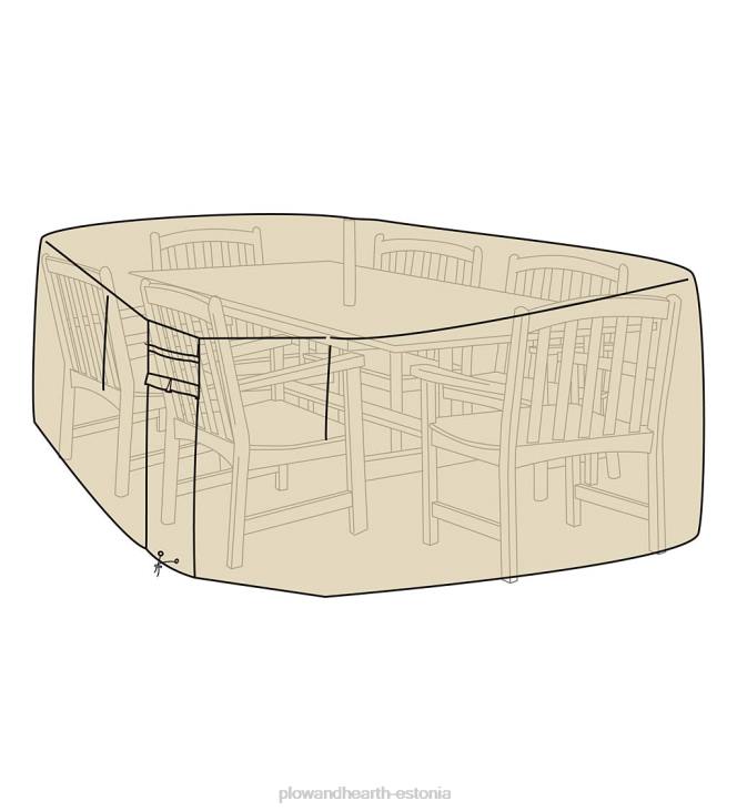 hoov & aed 820L1005 suur deluxe mööblikate ristküliku/ovaalse söögilaua ja toolide jaoks - tan Plow & Hearth