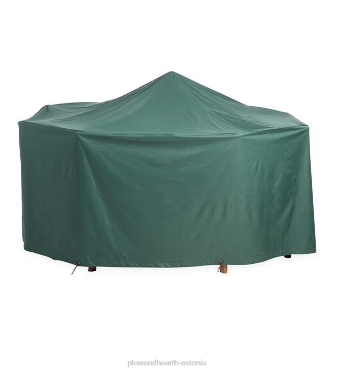 hoov & aed 820L1013 klassikaline suur ümmargune laud ja toolid õuemööbli kate - roheline Plow & Hearth