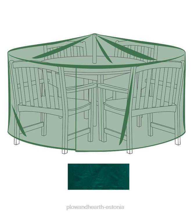 hoov & aed 820L1067 klassikaline välimööbli kate iga ilmaga x-suurele ümarlauale ja toolidele - roheline Plow & Hearth