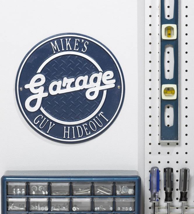 hoov & aed 820L718 isikupärastatud ümmargune retro-garaažisilt valatud alumiiniumist - must Plow & Hearth