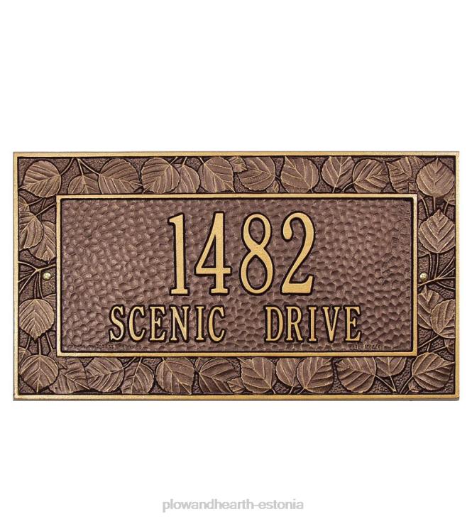 hoov & aed 820L728 Ameerikas valmistatud isikupärastatud haavapuidust aadressitahvel valatud alumiiniumist - must Plow & Hearth