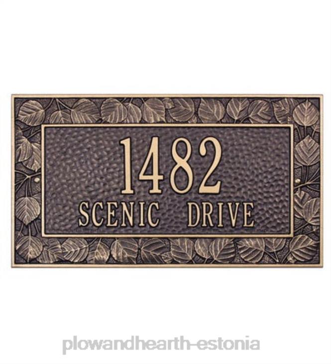 hoov & aed 820L728 Ameerikas valmistatud isikupärastatud haavapuidust aadressitahvel valatud alumiiniumist - must Plow & Hearth