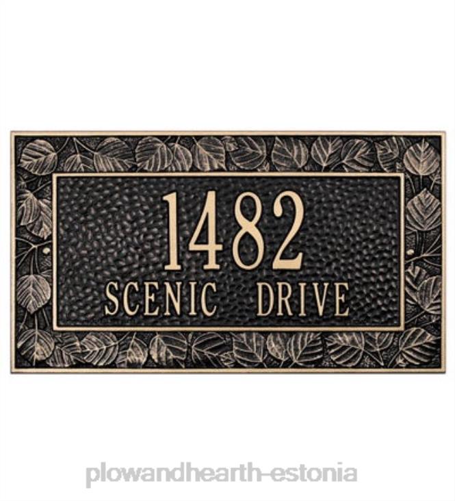 hoov & aed 820L728 Ameerikas valmistatud isikupärastatud haavapuidust aadressitahvel valatud alumiiniumist - must Plow & Hearth