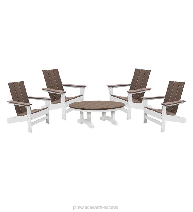 hoov & aed 820L680 mai jõgi väliistmed 5-osaline vestluskomplekt - rannikuhall/valge Plow & Hearth