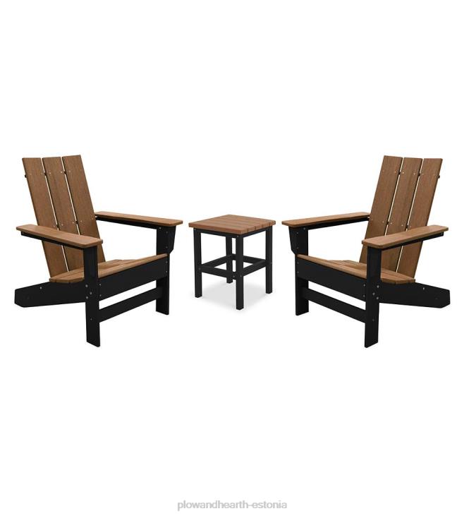 hoov & aed 820L683 mai jõe väliistmed 3-osaline komplekt - rannahall/valge Plow & Hearth