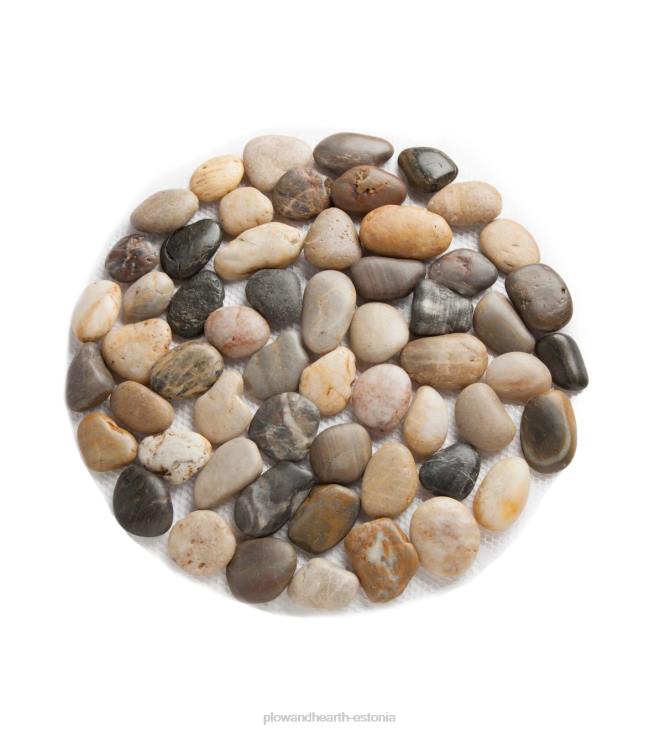 hoov & aed 820L688 looduslikud jõekivist astmekivid painduva pvc-alusega, komplektis 3 Plow & Hearth