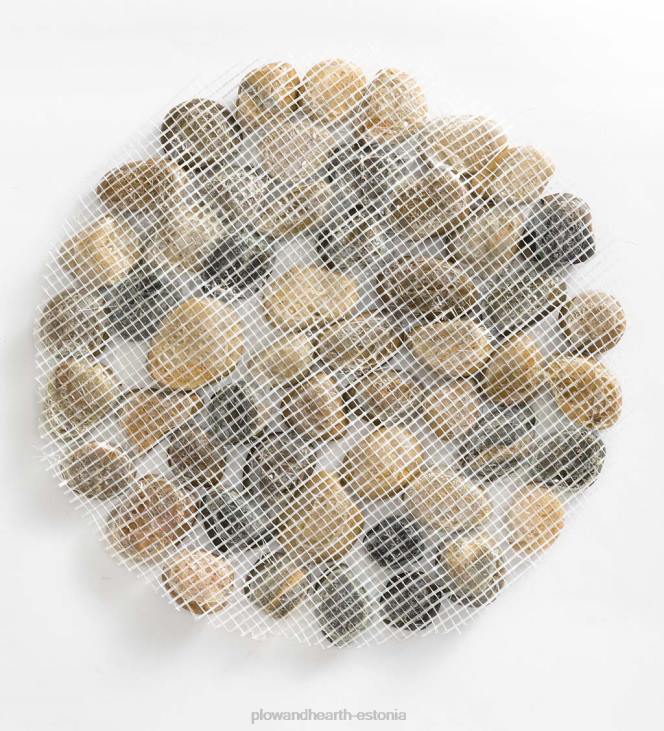 hoov & aed 820L688 looduslikud jõekivist astmekivid painduva pvc-alusega, komplektis 3 Plow & Hearth