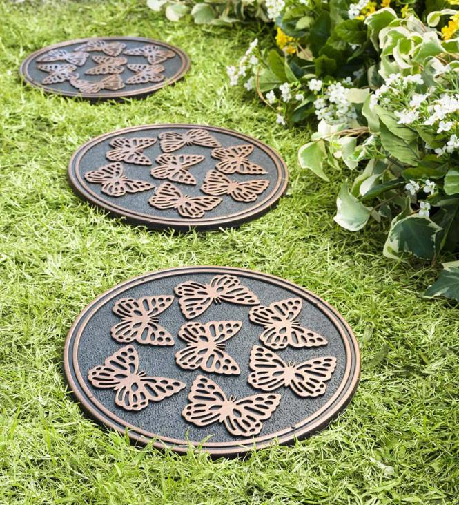 hoov & aed 820L690 taaskasutatud kummist astmekivid, komplektis 3 - kuldsed mesilased Plow & Hearth