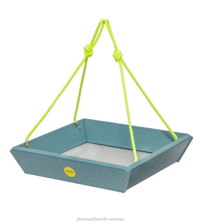 hoov & aed 820L757 värviline taaskasutatud polü-saematerjalist rippkandikuga linnusöötja - sinine Plow & Hearth