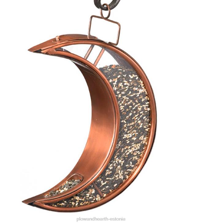 hoov & aed 820L763 vasest ja pleksiklaasist poolkuu rippuv linnutoitja - vask Plow & Hearth