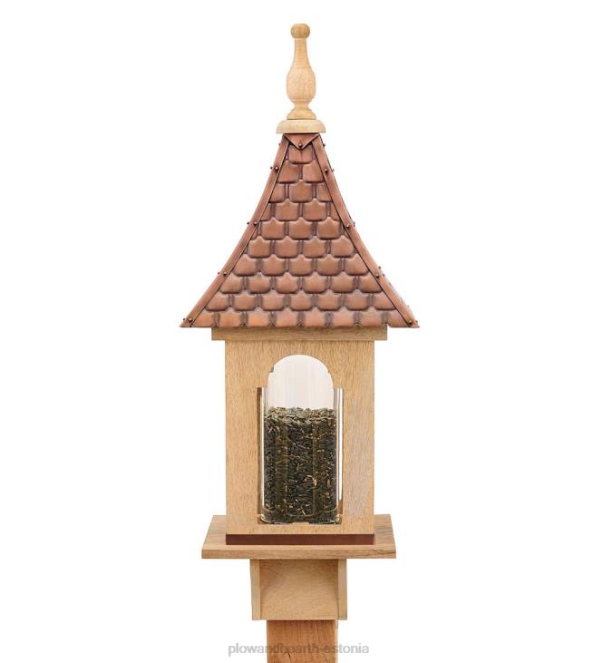 hoov & aed 820L766 käsitsi haamriga vasest ja peitsimata lehtpuust villa stiilis linnutoitja Plow & Hearth