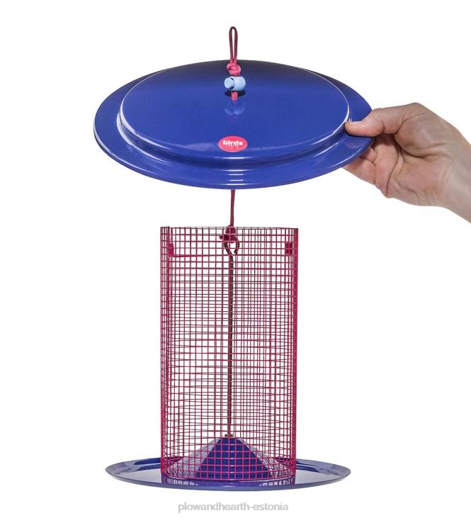 hoov & aed 820L777 suur metallist päevalilleseemne lindude toitja - sinine Plow & Hearth