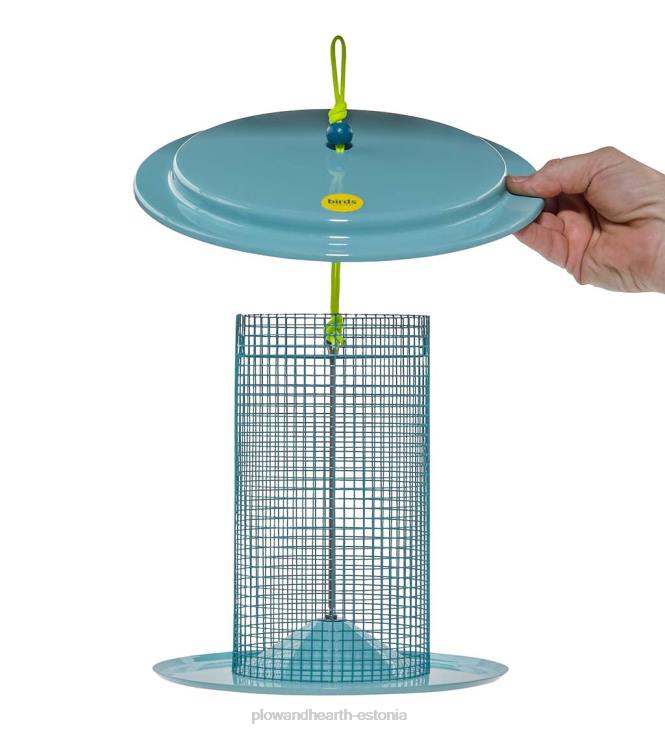 hoov & aed 820L777 suur metallist päevalilleseemne lindude toitja - sinine Plow & Hearth