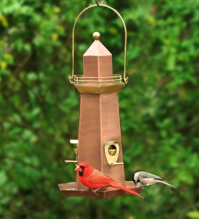 hoov & aed 820L817 metallist tuletorni lindude toitja vase ja messingiga Plow & Hearth