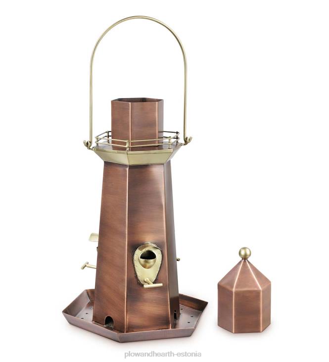 hoov & aed 820L817 metallist tuletorni lindude toitja vase ja messingiga Plow & Hearth