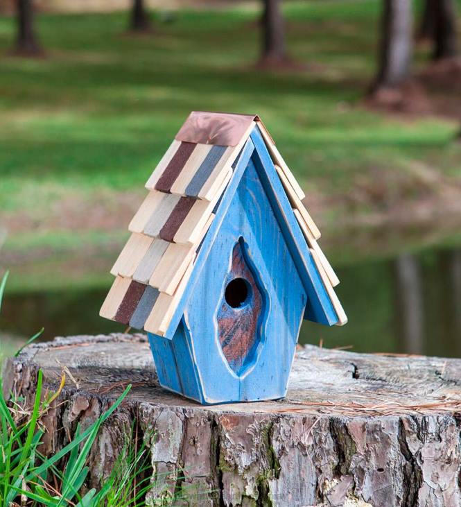 hoov & aed 820L868 vintage wren linnumaja - sinine Plow & Hearth