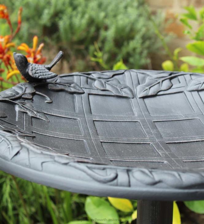 hoov & aed 820L835 inglise luuderohi metallist linnuvann - vintage valge Plow & Hearth