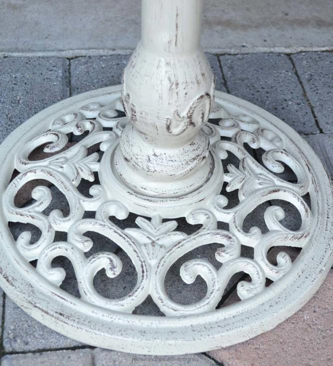 hoov & aed 820L835 inglise luuderohi metallist linnuvann - vintage valge Plow & Hearth