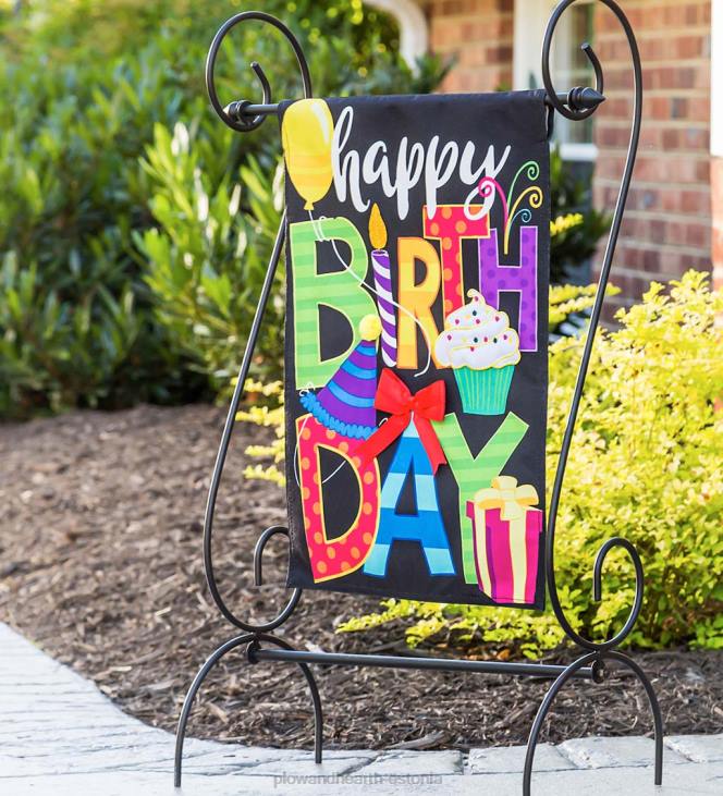 hoov & aed 820L326 palju õnne sünnipäevaks aia linane lipp Plow & Hearth