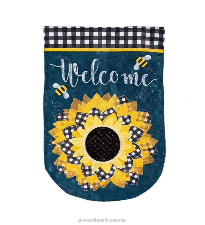 hoov & aed 820L589 ruuduline päevalilleriie aialipp Plow & Hearth